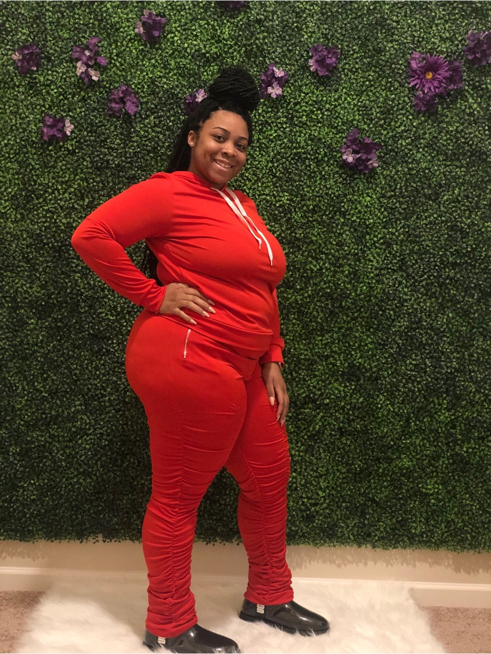 IMAN Red Hoodie & Jogger Set - Women's Two-Piece Tracksuit